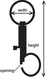 Ring-style snap hook measurements